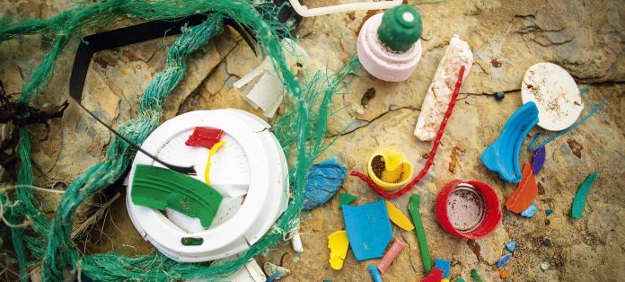 Marine litter found on a beach in Cornwall Marine litter found on a beach in Cornwall