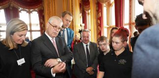 City students are top tycoons! Cann-Bridge,-Peter-&-HRH-Table