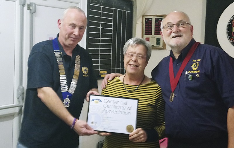 Irene Wills receiving her award