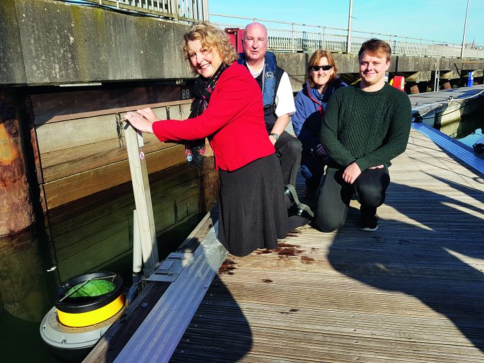 Sea Bin Cllr Dann Chris Price Liam Gibson Fiona Crouch Sea Bin Cllr Dann Chris Price Liam Gibson Fiona Crouch