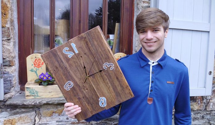 YMCA ParticipantAlbert-with-his-quirky-handmade-clock