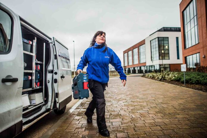 Plumber Tracy on her way to another call out Plumber Tracy on her way to another call out