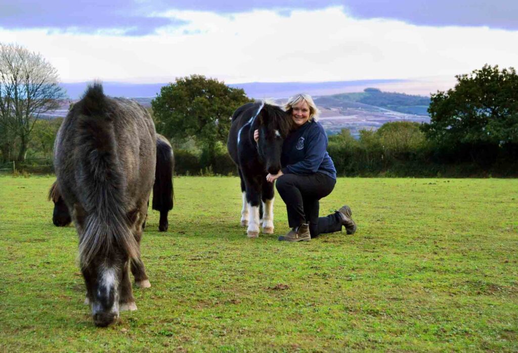Hoofbeats founder Sharon Vieira with some of the ponies the charity has rescued