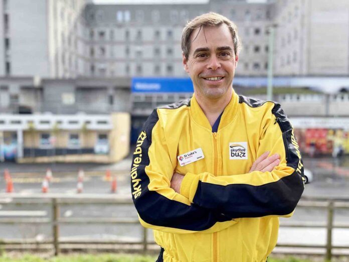 Clinical nurse specialist James Mills - sky-diving to raise funds for St Luke’s Hospice Clinical nurse specialist James Mills - sky-diving to raise funds for St Luke’s Hospice