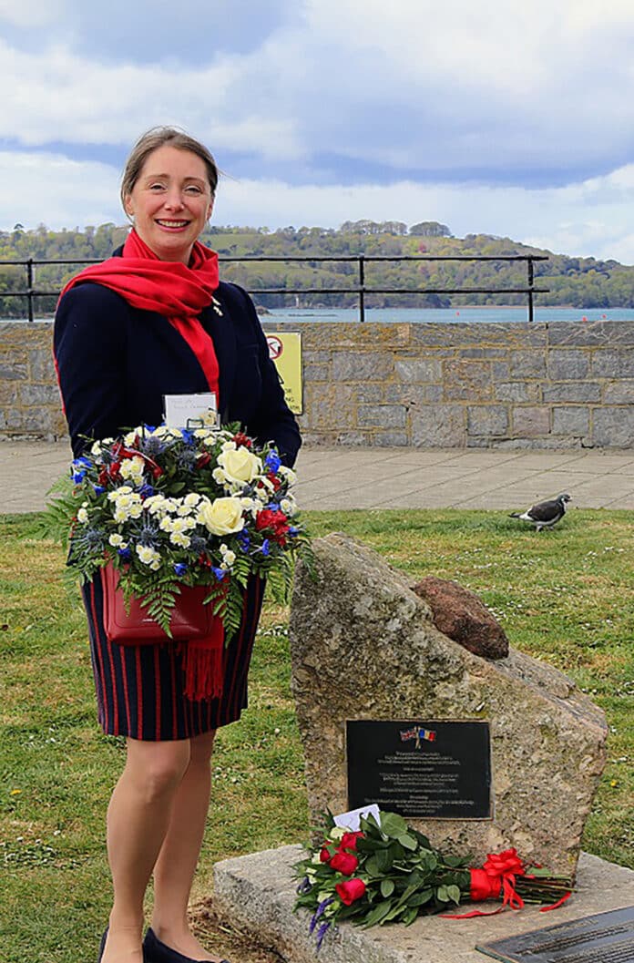 Napoleon French Consul, Stephanie d’Haussy laid a wreath at the Napoleon Monument