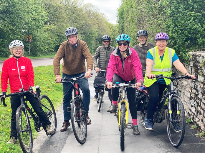 Sir Gary Streeter with representives from community groups and local residents MP Sir Gary Streeter with residents on bikes