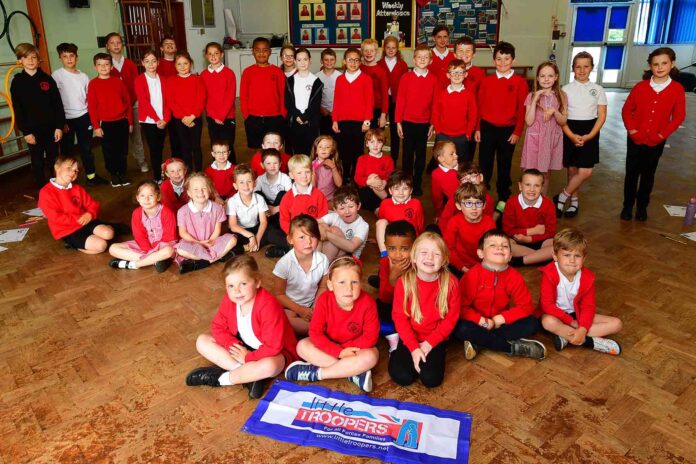 Pupils from Pomphlett Primary School who took part in the Little Troopers roadshow Pupils from Pomphlett Primary School who took part in the Little Troopers roadshow