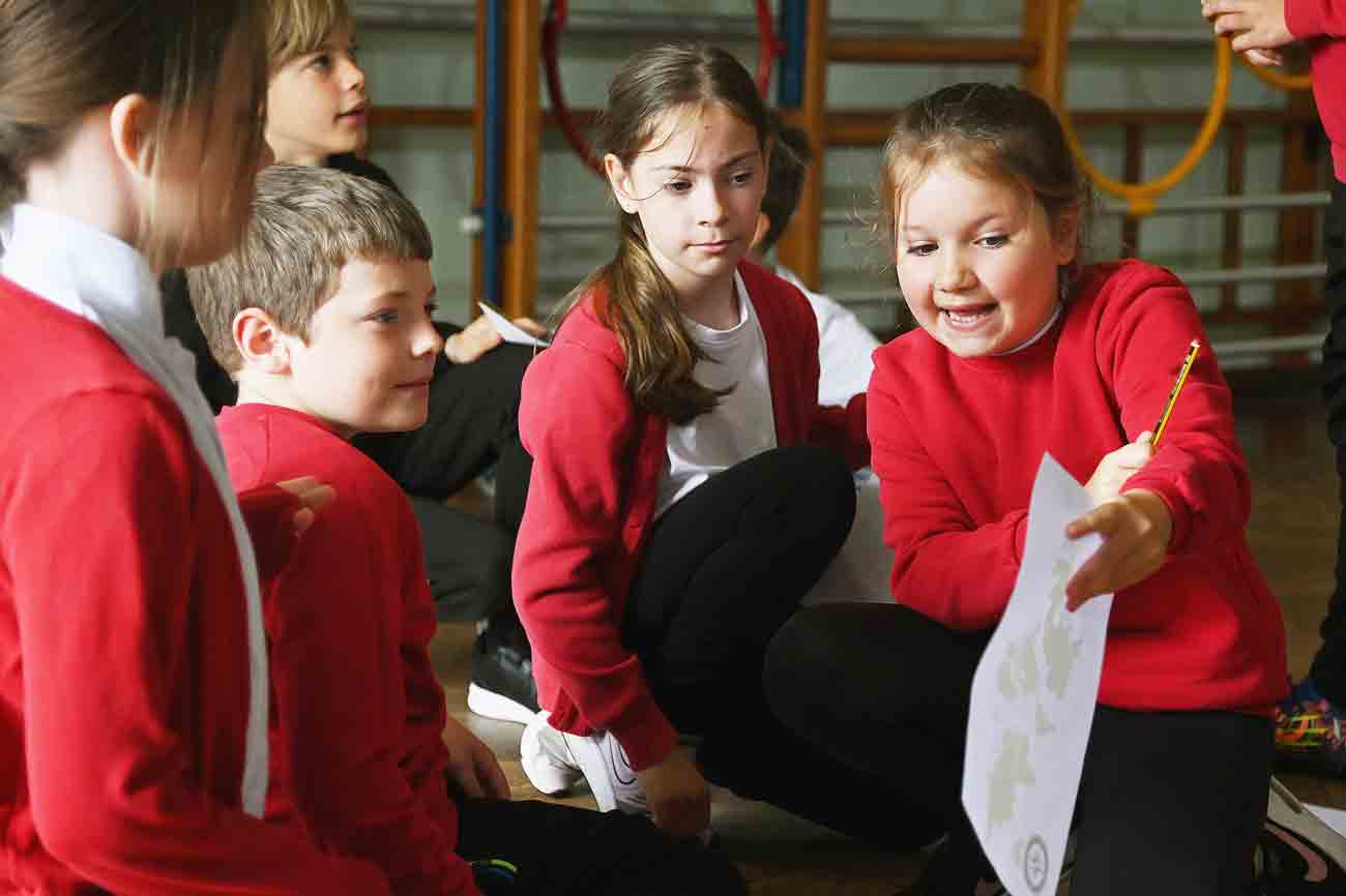 Pupils from Pomphlett Primary School taking part in the workshop