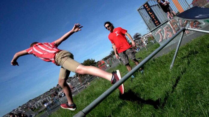 Parkour sessions are proving popular with youngsters. Photo by Dominic Finnan. Parkour session