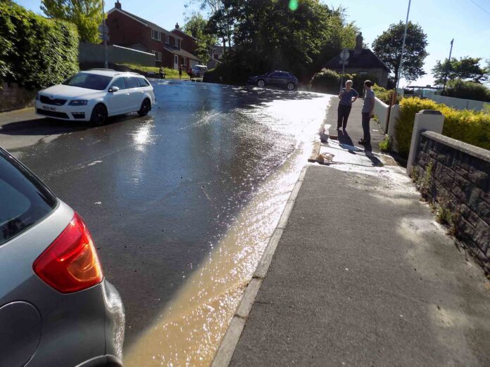 Aftermath of the burst water main Aftermath of the burst water main