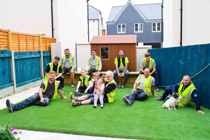Members of the Sherford team who created the new garden for Ruby Leigh Members of the Sherford team who created the new garden for Ruby Leigh