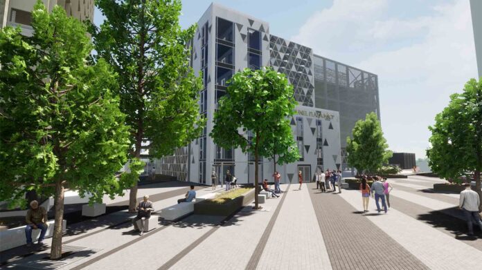 Artist’s impression of the new multi-storey car park Artist’s impression of the new car park at the Railway