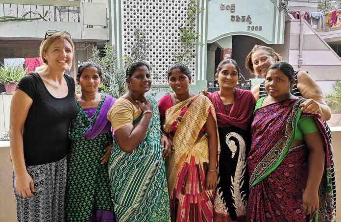 Spirited Clothes founders Nicola Willis (left) and Kate Montgomery pictured with some of the ladies they have helped escape from exploitation and poverty Spirited Clothes founders Nicola Willis (left) and Kate Montgomery pictured with some of the ladies they have helped escape from exploitation and poverty