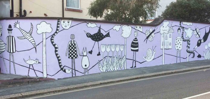The colourful mural The colourful mural