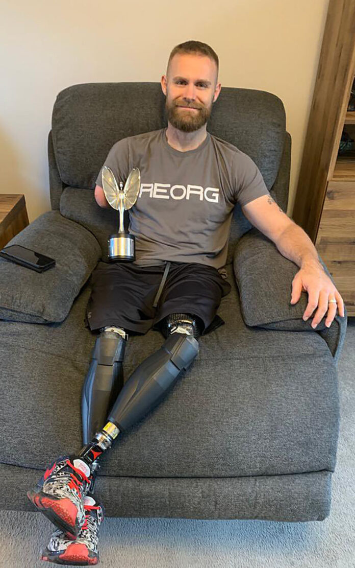 Mark Ormrod with his Pride of Britain Award Mark Ormrod with his Pride of Britain Award
