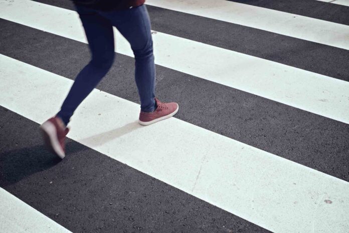zebra crossing in Larkham Lane zebra crossing in Larkham Lane