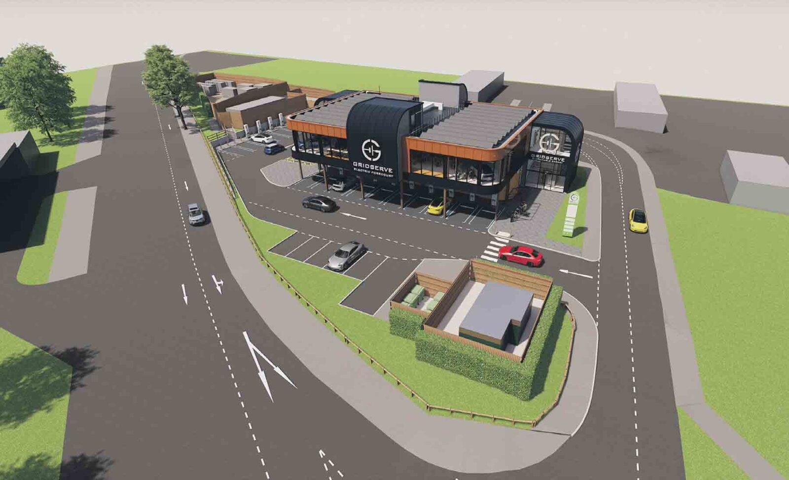 Artist’s impressions of the new electric forecourt in Outland Road