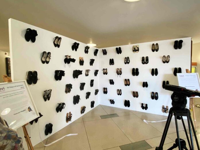 Trevi installation - Tribute to women murdered in the UK in 2020 Trevi installation - Tribute to women murdered in the UK in 2020