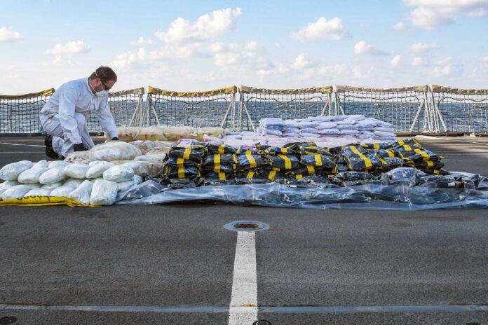 The huge haul of drugs seized by HMS Montrose The huge haul of drugs seized by HMS Montrose