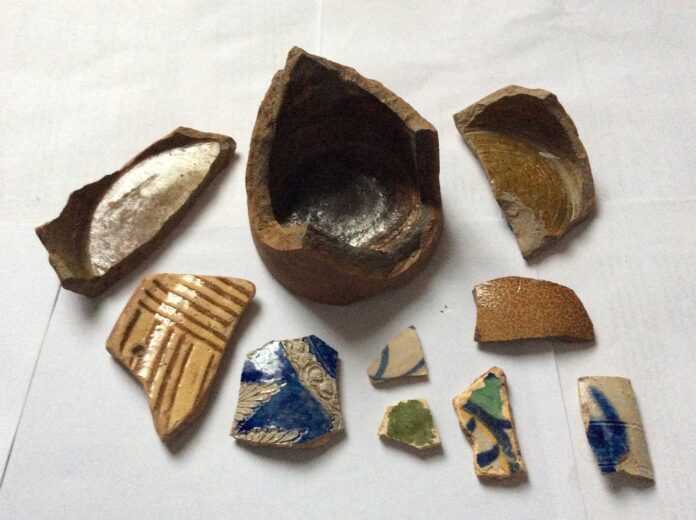 Relics - A mixture of English and continental ceramics Plymouth Archaeology Society