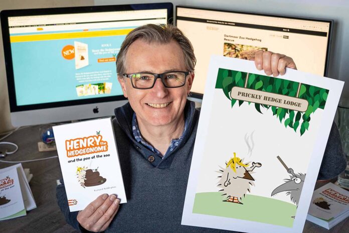 Richard Heddington with his book Henry the Hedgenome Richard Heddington with his book Henry the Hedgenome
