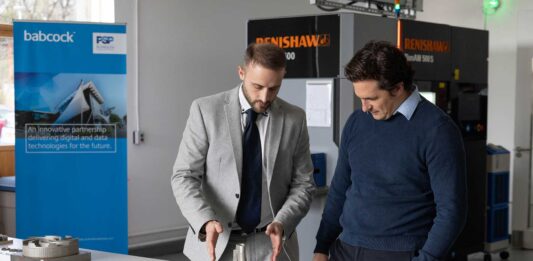 James Bye, with MP Johnny Mercer at the new Additive Manufacturing facility