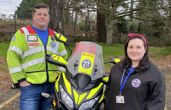 Blood bikers Amy and Tony Blood bikers Amy and Tony