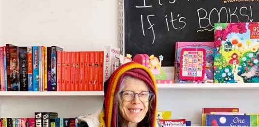 Author Sarah Adams at the British Red Cross Bookshop