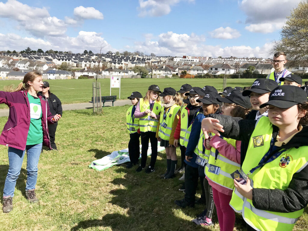 Youngsters are briefed on the task