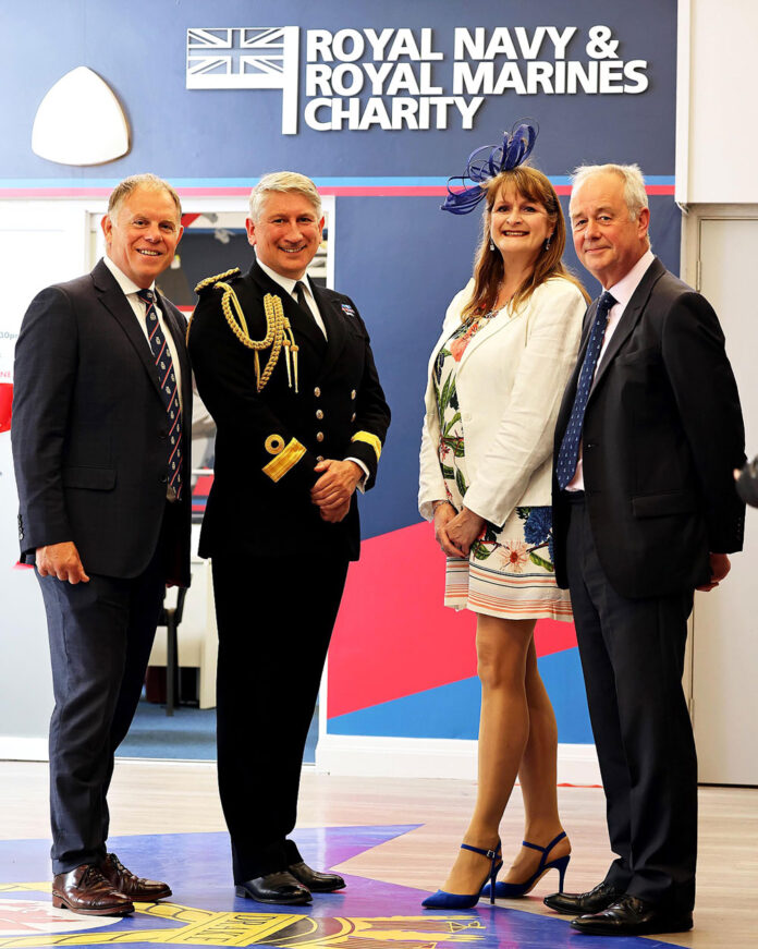 Deputy Mayor Councillor Maddi Bridgeman pictured with (from left) Bill Oliphant, Cdre Peter Coulson, and Adrian Bell charity hub