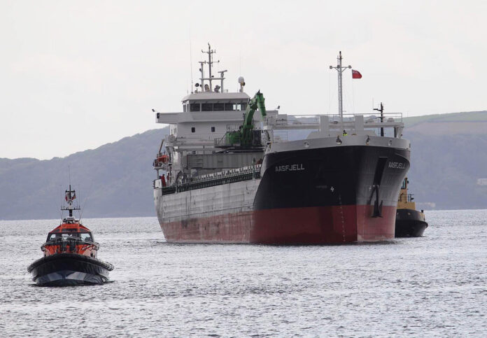 MV ASfjell arriving in Plymouth MV ASfjell cargo ship arriving in Plymouth
