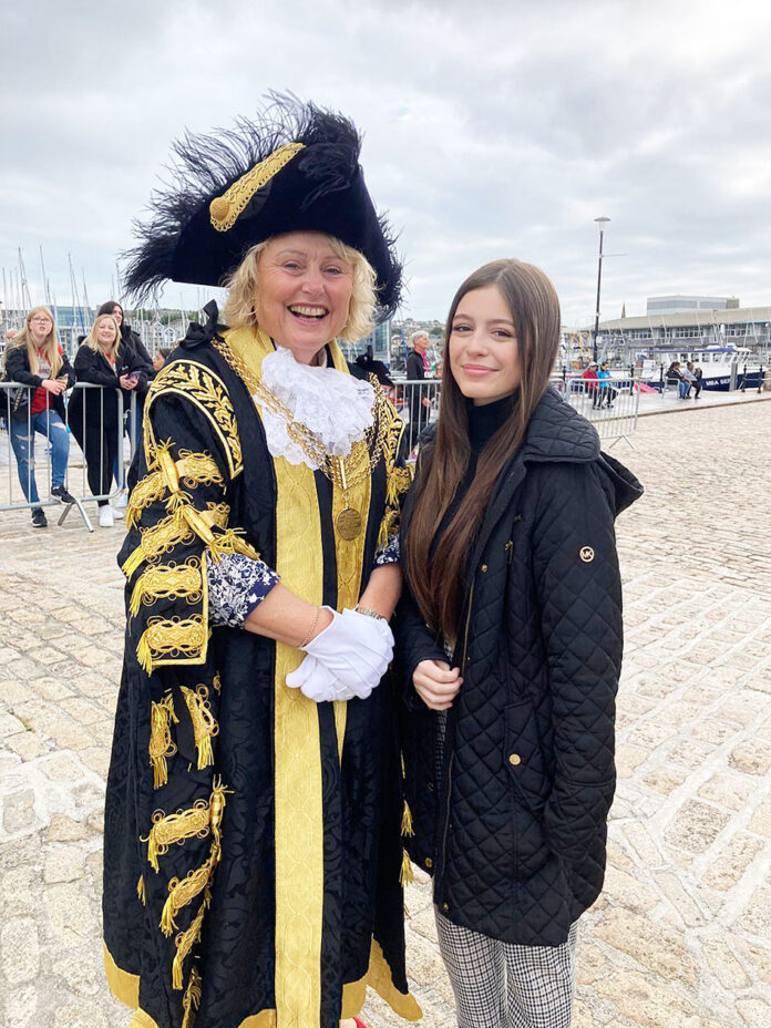 Faith pictured with the Lord Mayor Councillor Sue Dann at the Queen’s Baton Relay event Faith pictured with the Lord Mayor Councillor Sue Dann at the Queen’s Baton Relay event