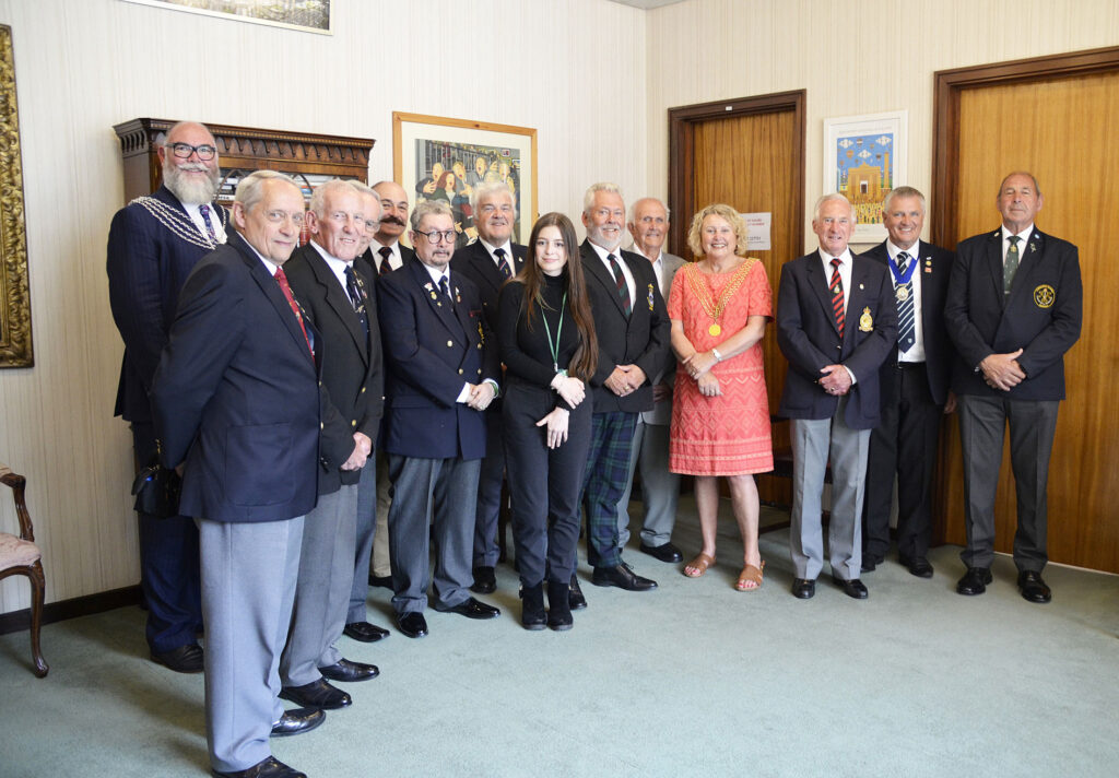 Faith pictured with the Lord Mayor and Deputy Lord Mayor at a Veteran’s Reception