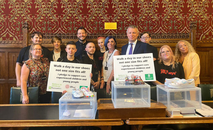 Luke Pollard MP pictured at Westminster with the young care leavers Luke Pollard MP pictured at Westminster with the young care leavers