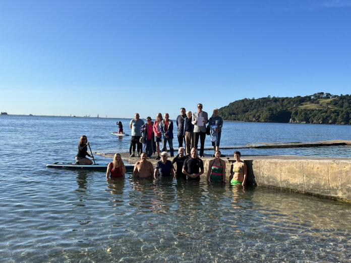 Plymouth Wild Swimmers at Devil’s Point in September Luke Pollard and Bill Wakeham pictured with Plymouth Wild Swimmers at Devil’s Point in September