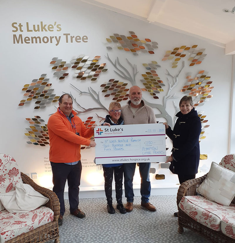 Presenting the cheque to St Luke’s Hospice