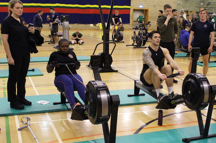 Triathlon-Rehab-1 HMS Drake’s Wyvern Centre Gym complex in Devonport has hosted a triathlon for service personnel who are recovery from injury or illness.