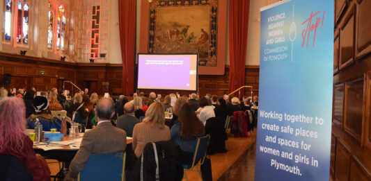 Councillor Rebecca Smith speaking at Plymouth’s VAWG conference