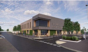 Proposed render of Sherfords new state of the art leisure centre