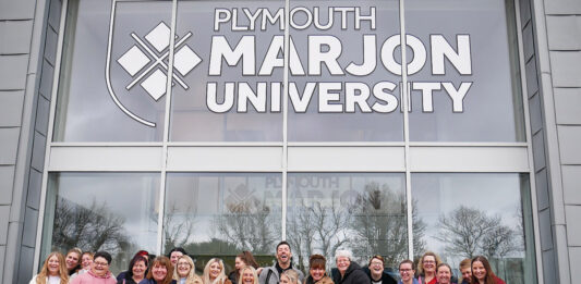 New marjon students outside univesity