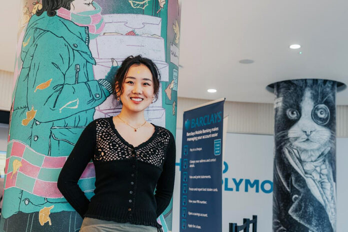 Barclays exhibition Illustration student Sunny Wu displays her work at Armada way Barclays