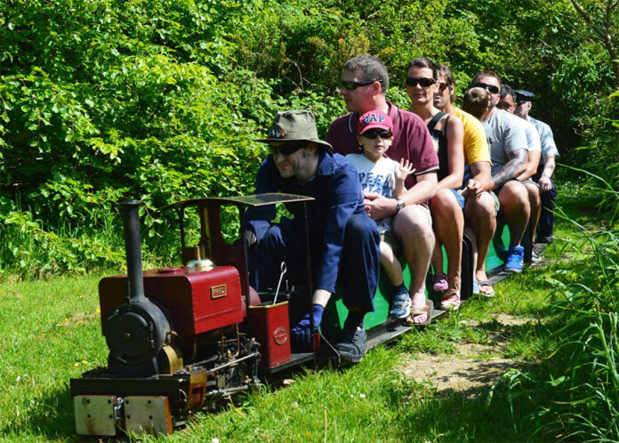 Miniature railway People enjoy the miniature railway in southway.
