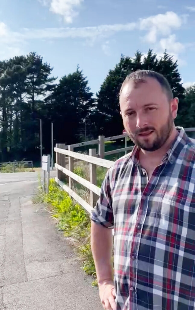 Budshead councillor Kevin Sproston at the proposed charlton road junction by tavistock road near derriford in plymouth