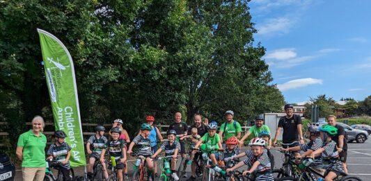 Members of Plymouth Argaum Rugby Club’s under 10s team have taken part in a 12-mile bike ride to raise vital funds to support the Children’s Air Ambulance