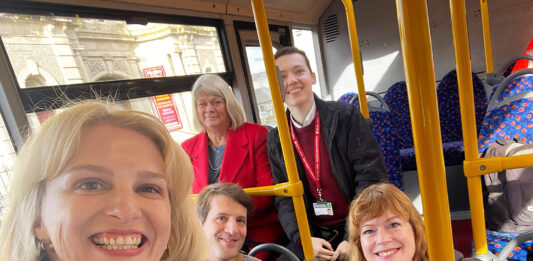 Five city councillors had a ticket to ride when they all climbed aboard the very first bus of the stagecoach 30/31 bus service, a route reinstated thanks to a Labour local election pledge.