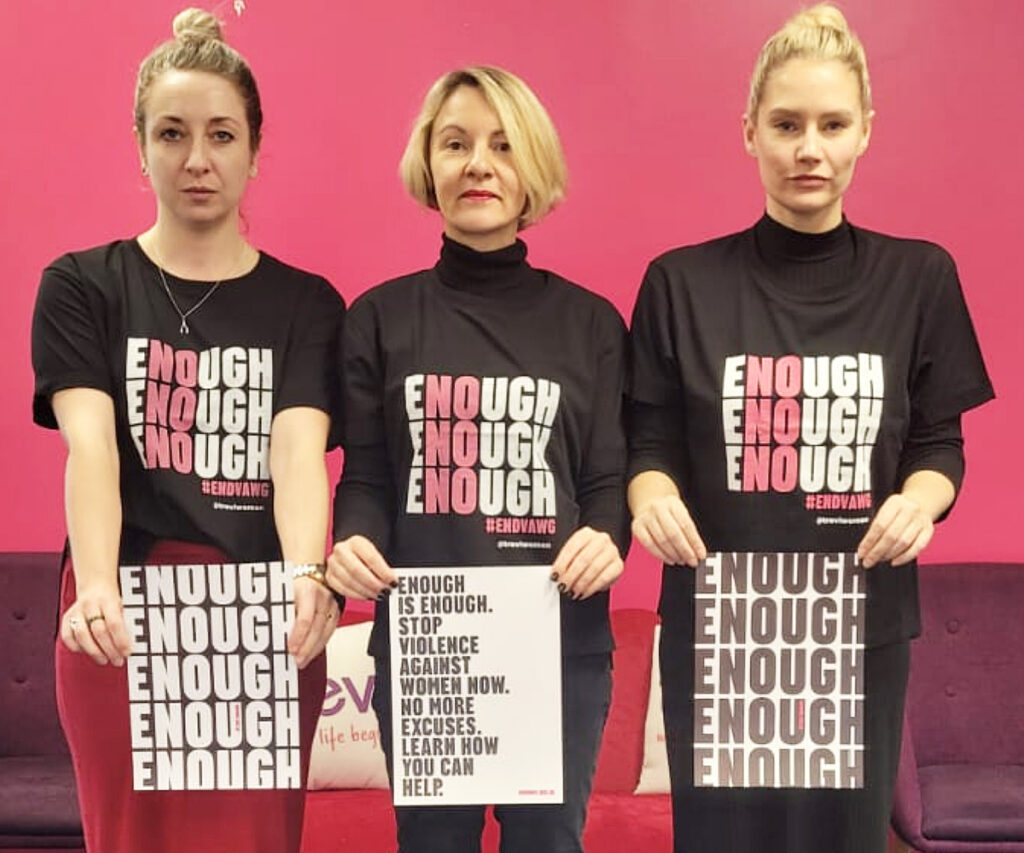 Trevi staff deliver the ENOUGH message with their ENOUGH campaign