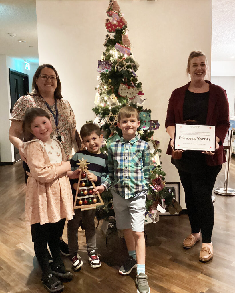 Children from St Andrew’s Primary and Princess Yachts celebrate their success