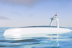 CGI render of A CGI impression of Plymouth Marine Laboratories 'Oceanus' autonomous vessel