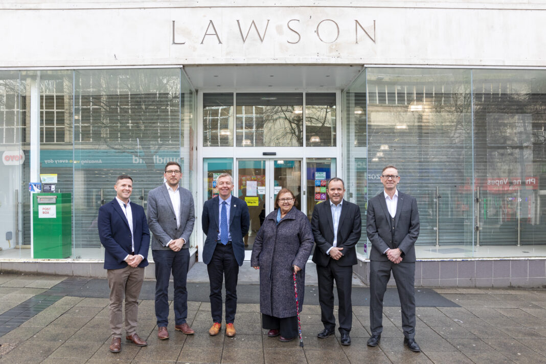 Officials from the University and Peninsula Dental Social Enterprise with city councillor Mary Aspinall outside the space (Credit - University of Plymouth)