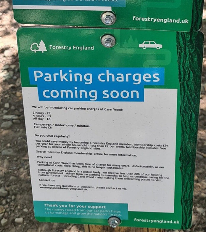 Woodland car parking notice